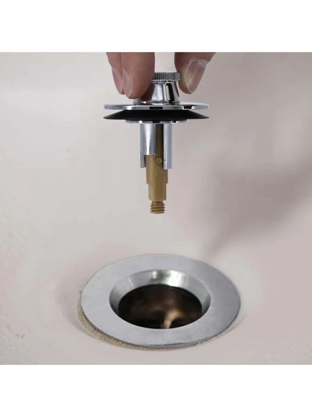 Chrome Lift & Turn Bathtub Drain Stopper - Easy Install, Durable & Stylish